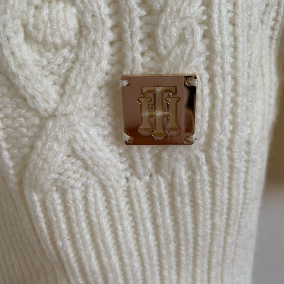 Tommy Hilfiger Cable Sweater preppy off the shoulder Cream - Picture 4 of 4